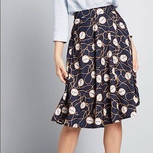 LAST CHANCE | ModCloth Just this Sway Timepiece Clock Skirt | Like New